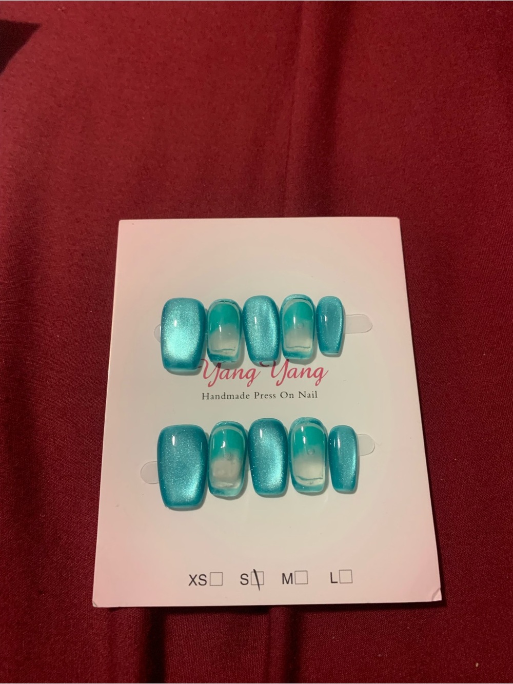 Teal Press-On Nail Set - Handmade Teal Nails